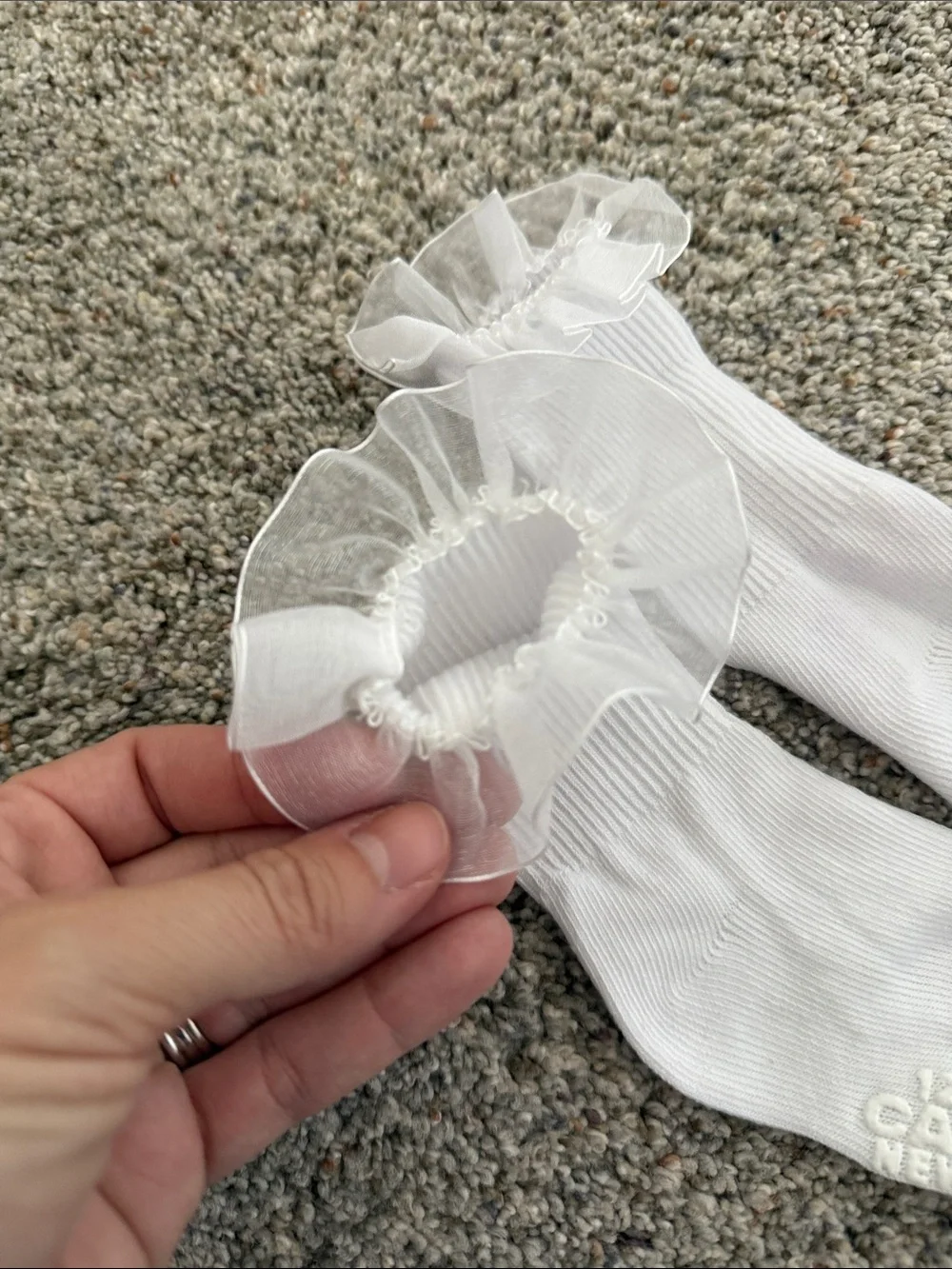 Capelli of New York White Ruffle Top Girls' Socks 12-24 months